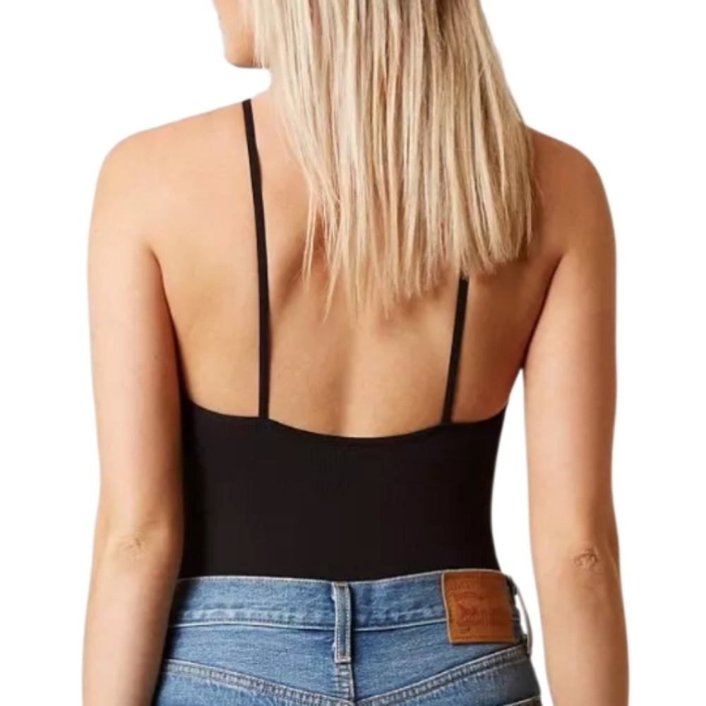 FREE PEOPLE INTIMATELY Solstice Bodysuit Black Seamless Laser Cut NEW NWOT